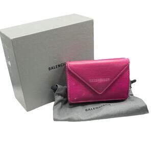 Balenciaga Papier Mini Wallet in Pink with box and dusty